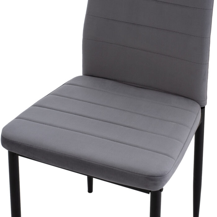 ΣΕΤ ΤΡΑΠΕΖΑΡΙΑΣ 5ΤΜΧ LADY HM21199.01 ΓΥΑΛΙ--ΜΕΤΑΛΛΟ ΣΕ ΜΑΥΡΟ & ΒΕΛΟΥΔΟ ΓΚΡΙ - Image 7