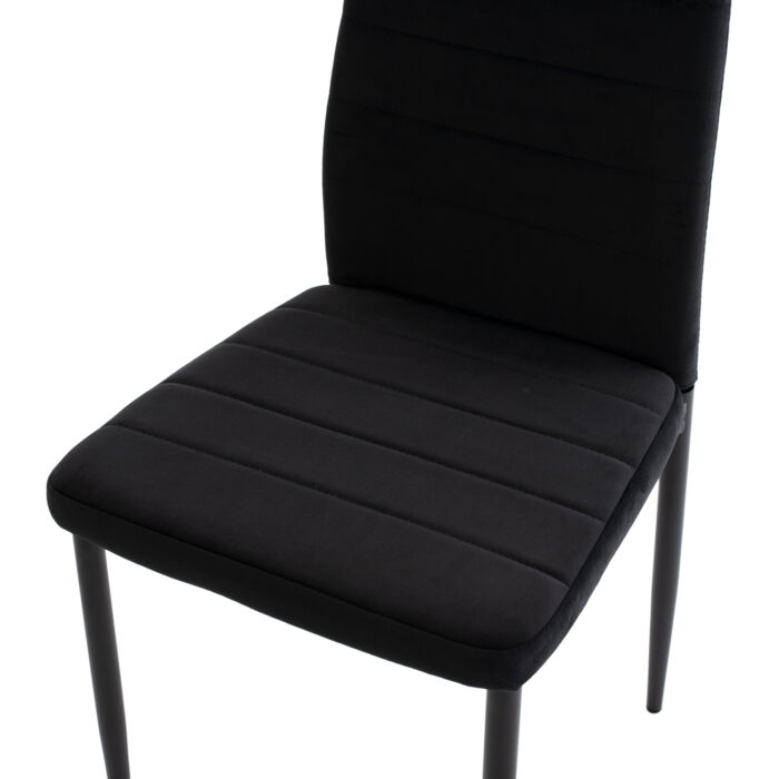 ΣΕΤ ΤΡΑΠΕΖΑΡΙΑΣ 5ΤΜΧ LADY HM21199.04 ΓΥΑΛΙ--ΜΕΤΑΛΛΟ & ΒΕΛΟΥΔΟ ΣΕ ΜΑΥΡΟ - Image 7