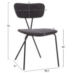 ΣΕΤ ΤΡΑΠΕΖΑΡΙΑΣ 5ΤΜΧ BROLIN HM21200 MDF TOP & ΜΕΤΑΛΛΟ ΜΑΥΡΟ-ΣΚΟΥΡΟ ΓΚΡΙ ΥΦΑΣΜΑ - Image 3