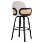 ΣΚΑΜΠΟ ΜΠΑΡ ΠΕΡΙΣΤΡΕΦΟΜΕΝΟ BECKER HM18251.02 PLYWOOD ΜΑΥΡΟ--ΕΚΡΟΥ ΥΦΑΣΜΑ 50x52x100Υ - Image 5