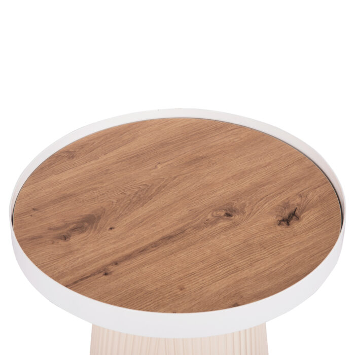 ΤΡΑΠΕΖΑΚΙ ΒΟΗΘΗΤΙΚΟ DENTON HM18023.02 MDF TOP ΦΥΣΙΚΟ ΞΥΛΟΥ-ΒΑΣΗ ΛΕΥΚΗ Φ45x51,5Υεκ. - Image 5