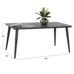 ΤΡΑΠΕΖΙ ΑΛΟΥΜΙΝΙΟΥ ΟΡΘΟΓΩΝΙΟ HIGER HM6291.01 ΓΚΡΙ 160x90x78Υεκ. - Image 2