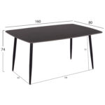 ΤΡΑΠΕΖΙ RAVEN HM18150.02 ΚΕΡΑΜΙΚΟ TOP ΜΕ ΟΨΗ ΜΑΥΡΟ ΜΑΡΜΑΡΟ 160x80x74Υεκ. - Image 2