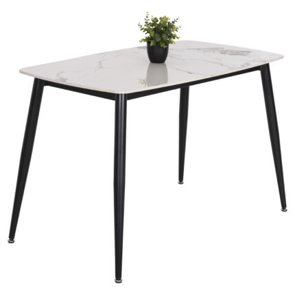 ΤΡΑΠΕΖΙ RAVEN HM9854.01 ΚΕΡΑΜΙΚΟ TOP ΛΕΥΚΟ ΜΑΡΜΑΡΟ-ΜΑΥΡΟ ΜΕΤΑΛΛΟ 120x70x73Υεκ.