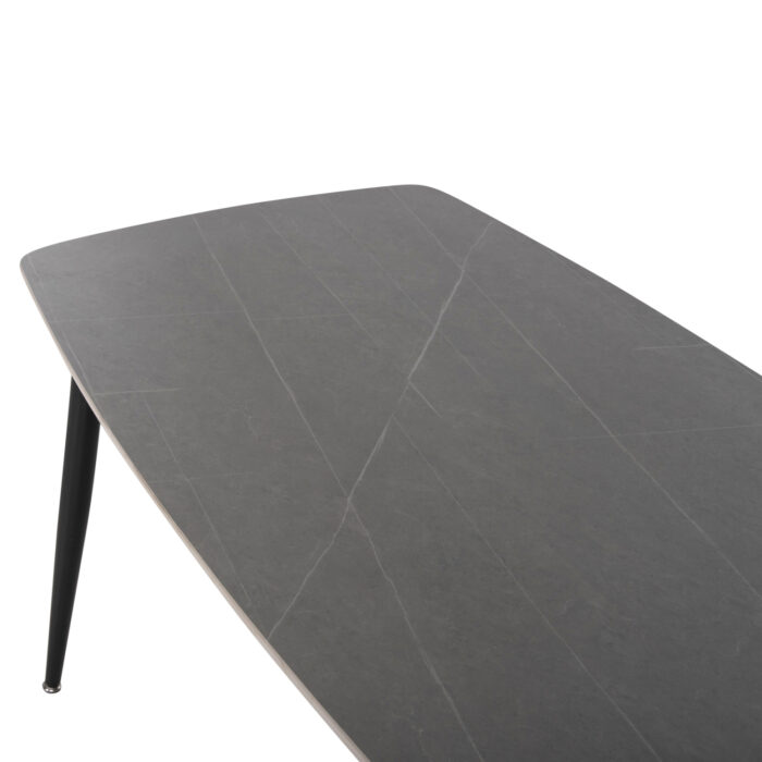 ΤΡΑΠΕΖΙ RAVEN HM9854.02 ΚΕΡΑΜΙΚΟ TOP ΜΑΥΡΟ ΜΑΡΜΑΡΟ-ΜΑΥΡΟ ΜΕΤΑΛΛΟ 120x70x73Υεκ. - Image 5