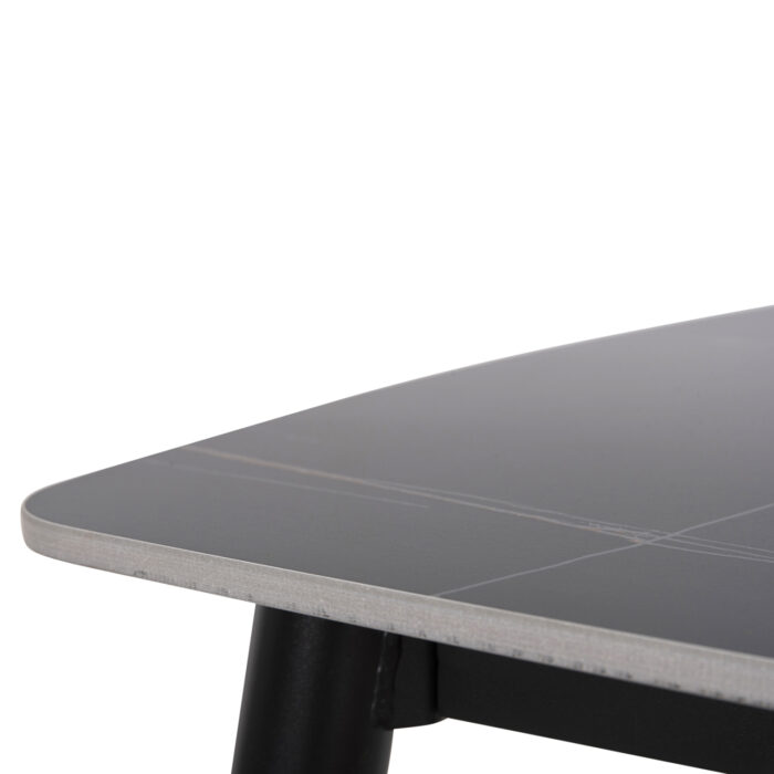 ΤΡΑΠΕΖΙ RAVEN HM9854.02 ΚΕΡΑΜΙΚΟ TOP ΜΑΥΡΟ ΜΑΡΜΑΡΟ-ΜΑΥΡΟ ΜΕΤΑΛΛΟ 120x70x73Υεκ. - Image 6