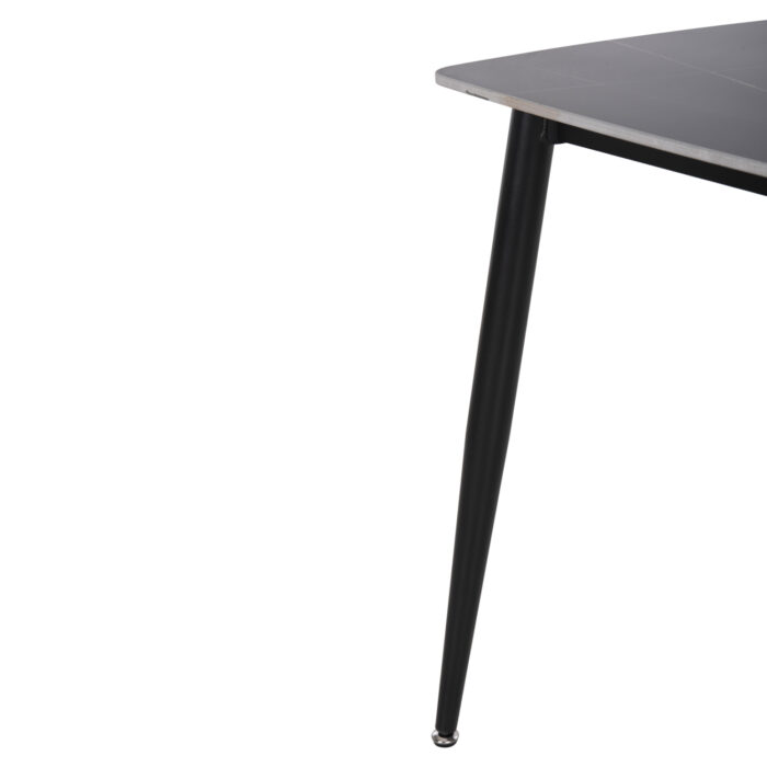 ΤΡΑΠΕΖΙ RAVEN HM9854.02 ΚΕΡΑΜΙΚΟ TOP ΜΑΥΡΟ ΜΑΡΜΑΡΟ-ΜΑΥΡΟ ΜΕΤΑΛΛΟ 120x70x73Υεκ. - Image 7