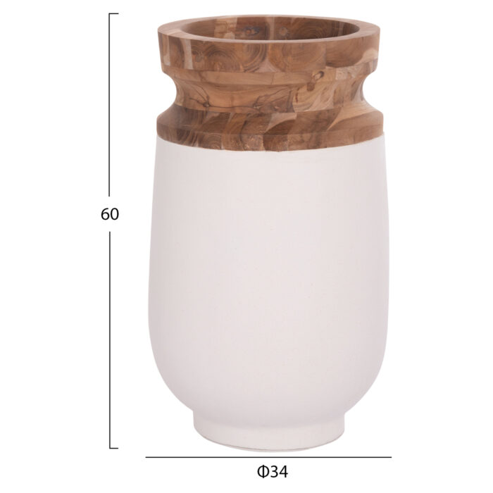 ΔΙΑΚΟΣΜΗΤΙΚΑ ΒΑΖΑ ΔΑΠΕΔΟΥ 2ΤΜΧ LINTER HM21140.02 FIBER CEMENT ΛΕΥΚΟ-ΞΥΛΟ ΤΕΑΚ 47Υ & 60Υεκ - Image 3