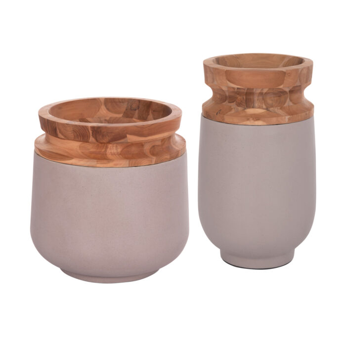 ΔΙΑΚΟΣΜΗΤΙΚΑ ΒΑΖΑ ΔΑΠΕΔΟΥ 2ΤΜΧ LINTER HM21140.04 FIBER CEMENT TAUPE-ΞΥΛΟ ΤΕΑΚ 47Υ & 60Υεκ - Image 1