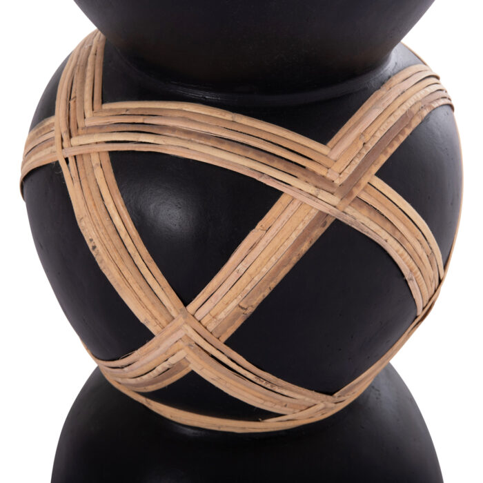 ΔΙΑΚΟΣΜΗΤΙΚΟ ΒΑΖΟ ΔΑΠΕΔΟΥ MAYNARD HM4672.01L TERRACOTTA ΜΑΥΡΟ-RATTAN Φ32x62.5Υεκ - Image 5