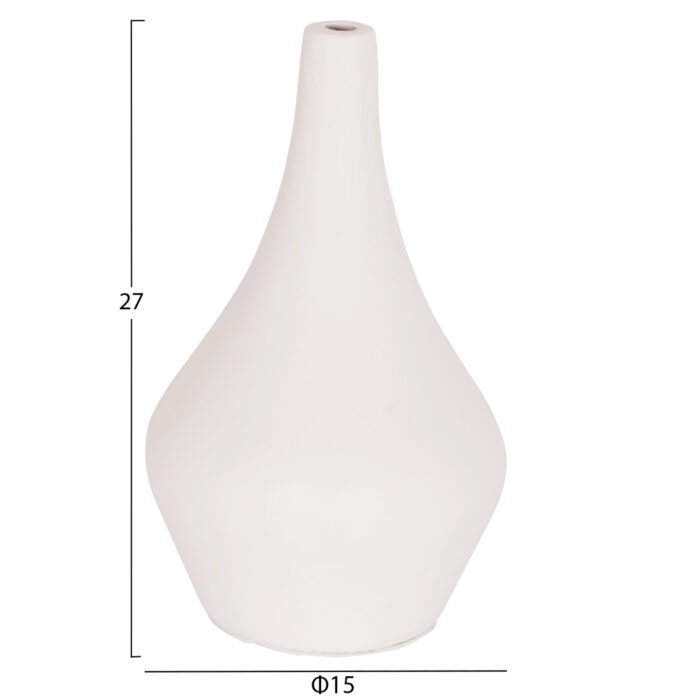 ΕΠΙΤΡΑΠΕΖΙΟ ΔΙΑΚΟΣΜΗΤΙΚΟ ΒΑΖΟ DENI HM4663.02S ΤΕΡΑΚΟΤΑ ΣΕ ΛΕΥΚΟ--Φ15x27Υεκ. - Image 2