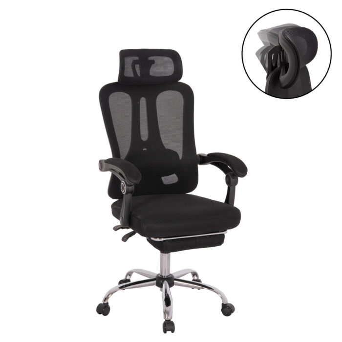 ΚΑΡΕΚΛΑ ΓΡΑΦΕΙΟΥ BARNET HM18258.01 ΜΑΥΡΟ MESH-ΜΑΥΡΟΣ ΣΚΕΛΕΤΟΣ NYLON 61x62x123Υ - Image 1