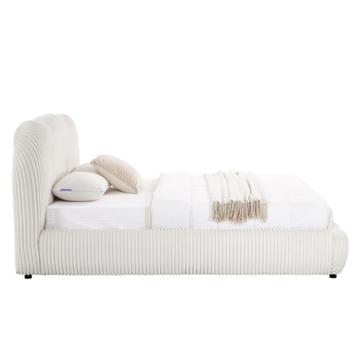 ΚΡΕΒΑΤΙ ΔΙΠΛΟ ΜΕ ΑΠΟΘ.ΧΩΡΟ KALLY HM729.03 ΜΠΕΖ FAUX FUR ΥΦΑΣΜΑ--ΣΤΡΩΜΑ 160x200εκ - Image 4