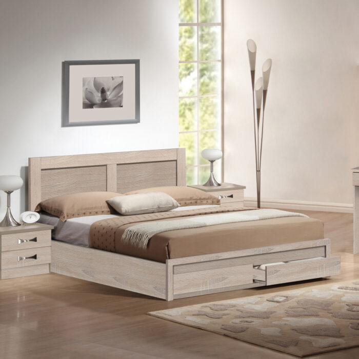 ΚΡΕΒΑΤΙ ΔΙΠΛΟ ΜΕ ΣΥΡΤΑΡΙΑ & ΣΤΡΩΜΑ CAPRI HM21169 ΜΕΛΑΜΙΝΗ SONAMA--ΓΙΑ 150x200εκ - Image 2