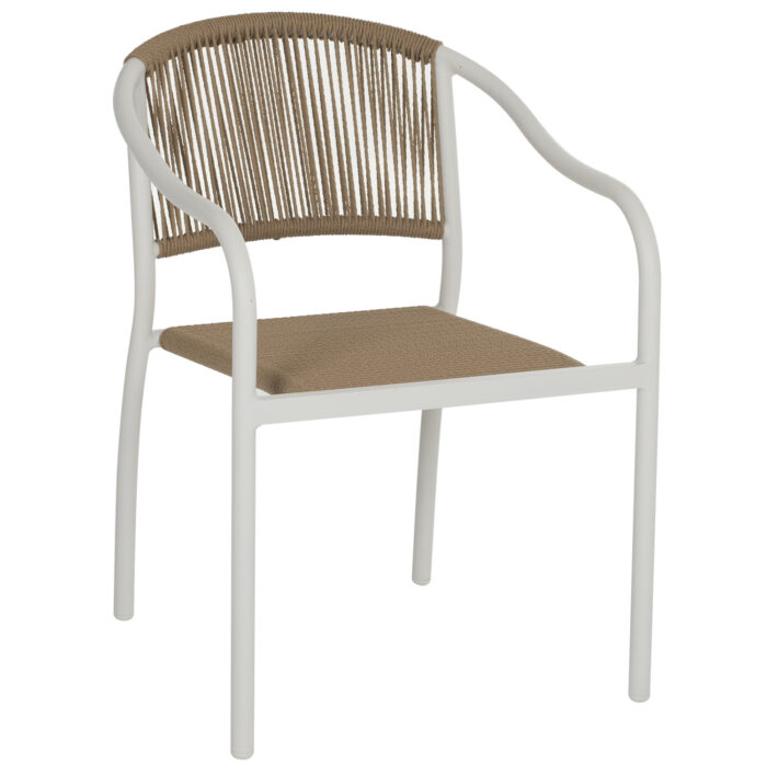 ΠΟΛΥΘΡΟΝΑ ΑΛΟΥΜΙΝΙΟΥ ΛΕΥΚΟ ΜΕ PE RATTAN WICKER HM5856.01 57x63x80Yεκ. - Image 1