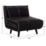 ΠΟΛΥΘΡΟΝΑ ΚΡΕΒΑΤΙ BRAXTON HM8425.03 ΜΑΥΡΟ ΥΦΑΣΜΑ 78x88x78Υεκ. - Image 2