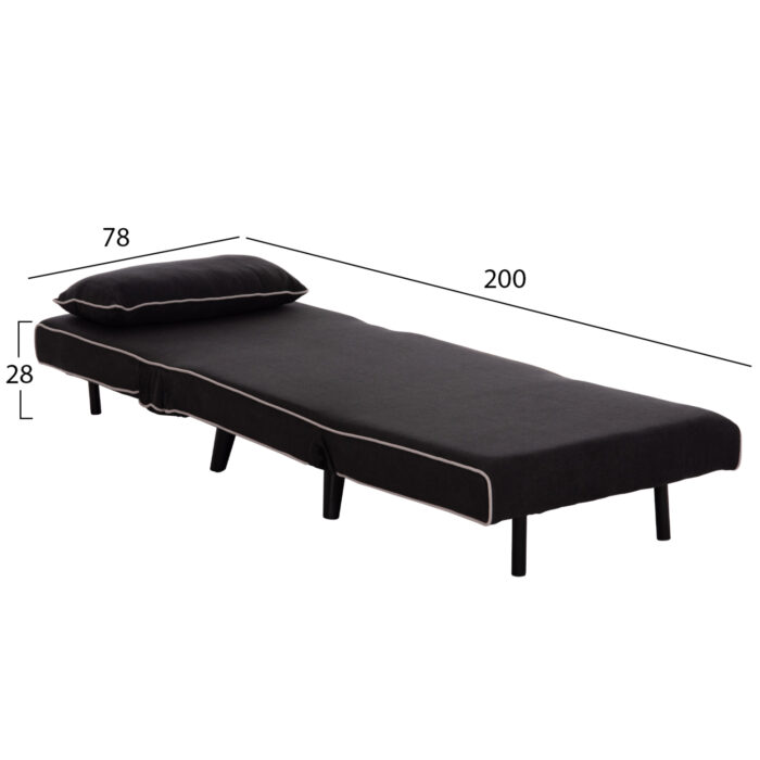 ΠΟΛΥΘΡΟΝΑ ΚΡΕΒΑΤΙ BRAXTON HM8425.03 ΜΑΥΡΟ ΥΦΑΣΜΑ 78x88x78Υεκ. - Image 3