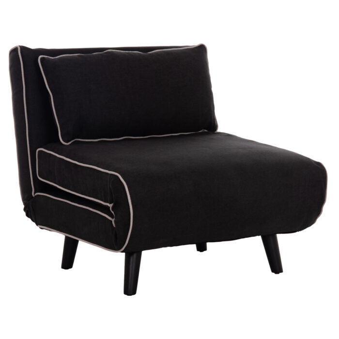 ΠΟΛΥΘΡΟΝΑ ΚΡΕΒΑΤΙ BRAXTON HM8425.03 ΜΑΥΡΟ ΥΦΑΣΜΑ 78x88x78Υεκ. - Image 1