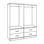 ΣΕΤ 2 ΤΜΧ ΝΤΟΥΛΑΠΑ 4ΦΥΛΛΗ ΜΕ 4 ΣΥΡΤΑΡΙΑ SONAMA 160X42X181 HM11349.02 - Image 2