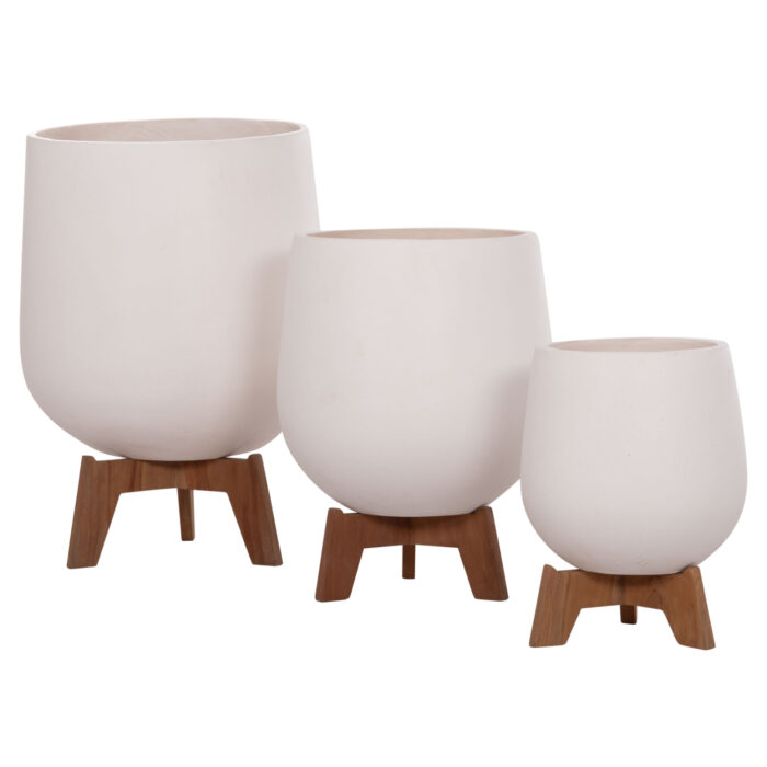 ΣΕΤ 3 ΓΛΑΣΤΡΕΣ ΜΕ TEAK ΒΑΣΕΙΣ TRYLL HM4681.02 FIBER CEMENT ΛΕΥΚΟ - Image 6
