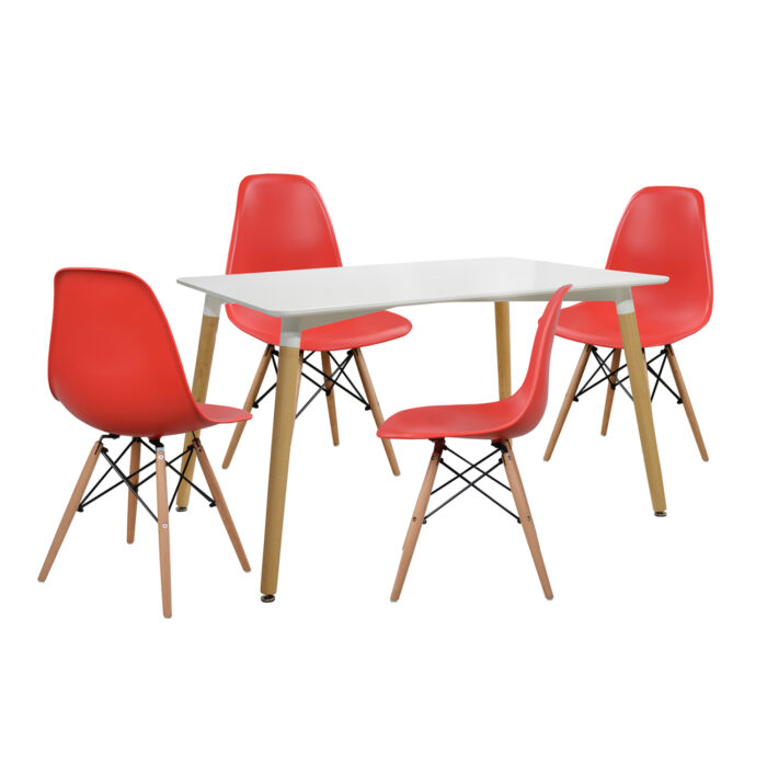 ΣΕΤ ΤΡΑΠΕΖΑΡΙΑ 5Τ ΤΡΑΠΕΖΙ MINIMAL 120x80x73 cm-TWIST ΚΟΚΚΙΝ HM10080.04 - Image 1