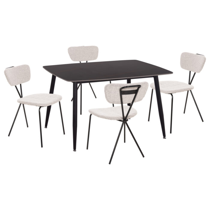 ΣΕΤ ΤΡΑΠΕΖΑΡΙΑΣ 5ΤΜΧ RAVEN HM21067.02 ΚΕΡΑΜΙΚΟ TOP ΜΑΥΡΟ ΜΑΡΜΑΡΟ--ΜΕΤΑΛΛΟ - Image 1