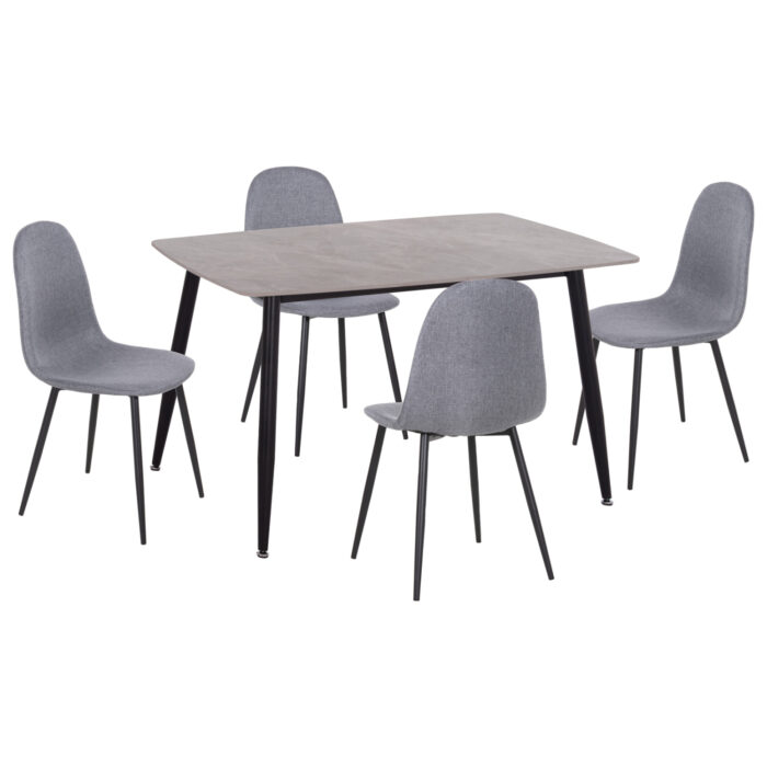 ΣΕΤ ΤΡΑΠΕΖΑΡΙΑΣ 5ΤΜΧ RAVEN HM21068.03 ΚΕΡΑΜΙΚΟ TOP ΓΚΡΙ ΜΑΡΜΑΡΟ--ΓΚΡΙ ΥΦΑΣΜΑ - Image 1
