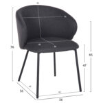 ΣΕΤ ΤΡΑΠΕΖΑΡΙΑΣ 5ΤΜΧ RAVEN HM21069.02 ΚΕΡΑΜΙΚΟ TOP ΜΑΥΡΟ ΜΑΡΜΑΡΟ & 4 ΚΑΡΕΚΛΕΣ - Image 3