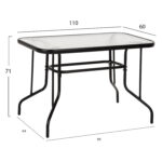 ΣΕΤ ΤΡΑΠΕΖΑΡΙΑΣ 5ΤΜΧ ADAM HM21219.01 ΚΑΡΕΚΛΕΣ ΜΕΤΑΛΛΙΚΕΣ & ΤΡΑΠΕΖΙ 110x60 ΜΑΥΡΟ - Image 2