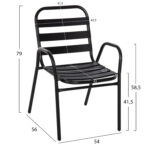 ΣΕΤ ΤΡΑΠΕΖΑΡΙΑΣ 5ΤΜΧ ADAM HM21219.01 ΚΑΡΕΚΛΕΣ ΜΕΤΑΛΛΙΚΕΣ & ΤΡΑΠΕΖΙ 110x60 ΜΑΥΡΟ - Image 3