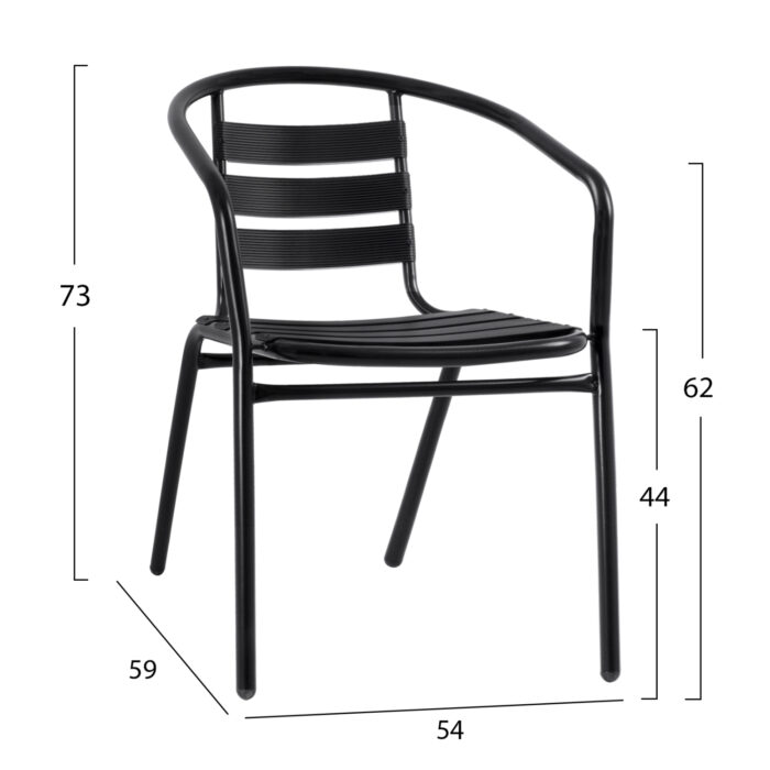 ΣΕΤ ΤΡΑΠΕΖΑΡΙΑΣ 5ΤΜΧ ADAM HM21220 ΚΑΡΕΚΛΕΣ ΜΕΤΑΛΛΙΚΕΣ & ΤΡΑΠΕΖΙ 110x60 ΜΑΥΡΟ - Image 3