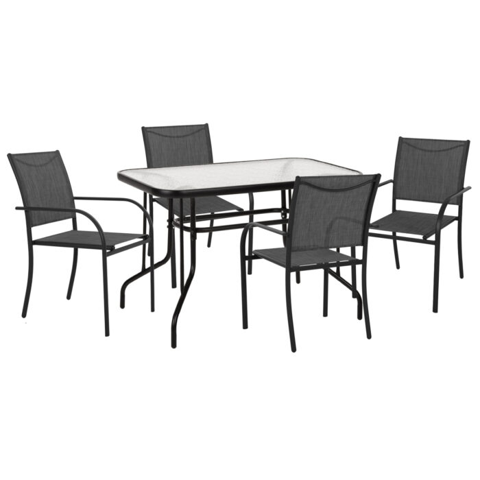 ΣΕΤ ΤΡΑΠΕΖΑΡΙΑΣ 5ΤΜΧ REDAN HM21223.01 ΤΡΑΠΕΖΙ & 4 ΠΟΛΥΘΡΟΝΕΣ ΣΕ ΜΑΥΡΟ - Image 1