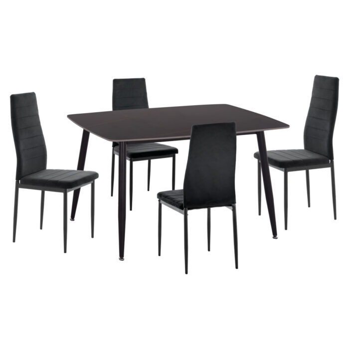 ΣΕΤ ΤΡΑΠΕΖΑΡΙΑΣ 5ΤΜΧ RAVEN HM21224.02 ΚΕΡΑΜΙΚΟ TOP ΜΑΥΡΟ ΜΑΡΜΑΡΟ--ΒΕΛΟΥΔΟ ΜΑΥΡΟ - Image 1