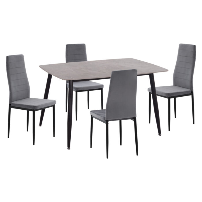 ΣΕΤ ΤΡΑΠΕΖΑΡΙΑΣ 5ΤΜΧ RAVEN HM21224.03 ΚΕΡΑΜΙΚΟ TOP ΓΚΡΙ ΜΑΡΜΑΡΟ--ΒΕΛΟΥΔΟ ΓΚΡΙ - Image 1