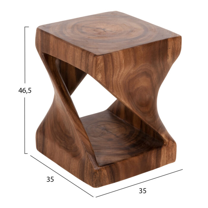ΣΚΑΜΠΟ GEBO HM9754.11 ΤΕΤΡΑΓΩΝΟ--ΞΥΛΟ SUAR ΣΕ ΚΑΡΥΔΙ 35x35x46.5Yεκ. - Image 2