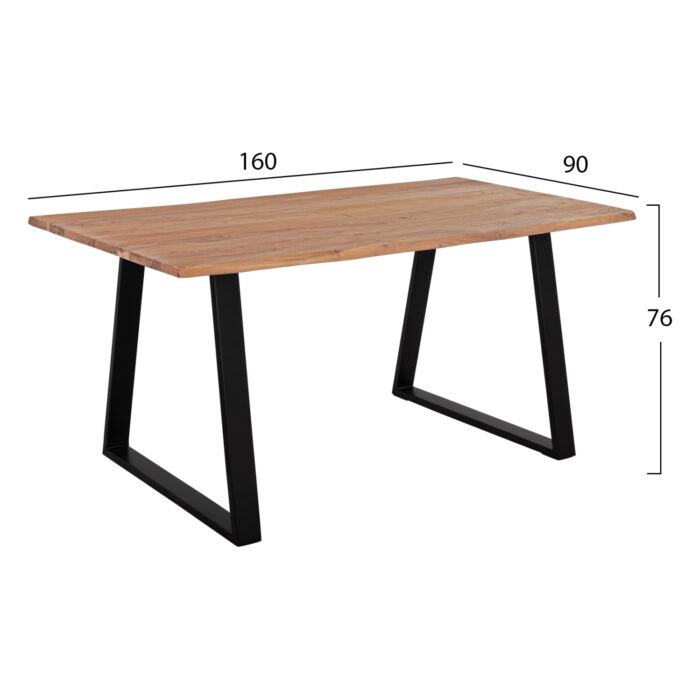 ΤΡΑΠΕΖΙ ΤΡΑΠΕΖΑΡΙΑΣ SOFIA SLIM HM8500.11 ΜΑΣΙΦ ΞΥΛΟ ΑΚΑΚΙΑΣ 160x90x76Υ εκ. - Image 2