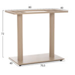 ΒΑΣΗ ΤΡΑΠΕΖΙΟΥ ΜΕΤΑΛΛΙΚΗ ΔΙΠΛΗ HM435.25 ΚΑΠΟΥΤΣΙΝΟ ΜΑΤ ΜΕ ΡΕΓΟΥΛΑΤΟΡΟΥΣ 80Χ40Χ72Υεκ. - Image 2