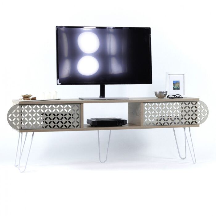 ΕΠΙΠΛΟ ΤΗΛΕΟΡΑΣΗΣ DIANE HM9211.01 SONAMA ΛΕΥΚΟ ΕΚΡΟΥ 151x30x48Y εκ. - Image 1