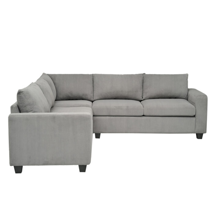 ΓΩΝΙΑΚΟΣ ΚΑΝΑΠΕΣ CALDER HM3286.01 ΓΚΡΙ ΥΦΑΣΜΑ 254x254x90(κάθισμα)x91Υεκ. - Image 3