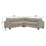 ΓΩΝΙΑΚΟΣ ΚΑΝΑΠΕΣ CALDER HM3286.03 ΜΠΕΖ ΥΦΑΣΜΑ 254x254x90(κάθισμα)x91Υεκ. - Image 2