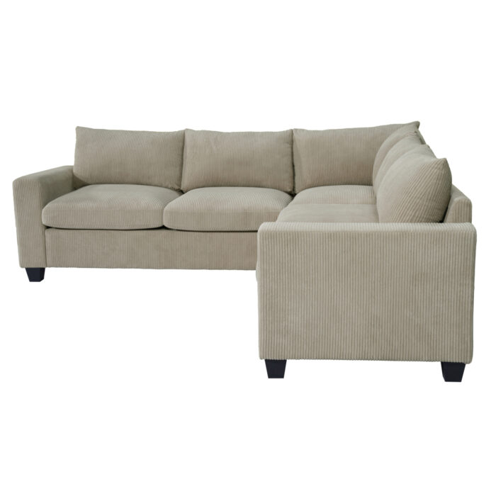 ΓΩΝΙΑΚΟΣ ΚΑΝΑΠΕΣ CALDER HM3286.03 ΜΠΕΖ ΥΦΑΣΜΑ 254x254x90(κάθισμα)x91Υεκ. - Image 3