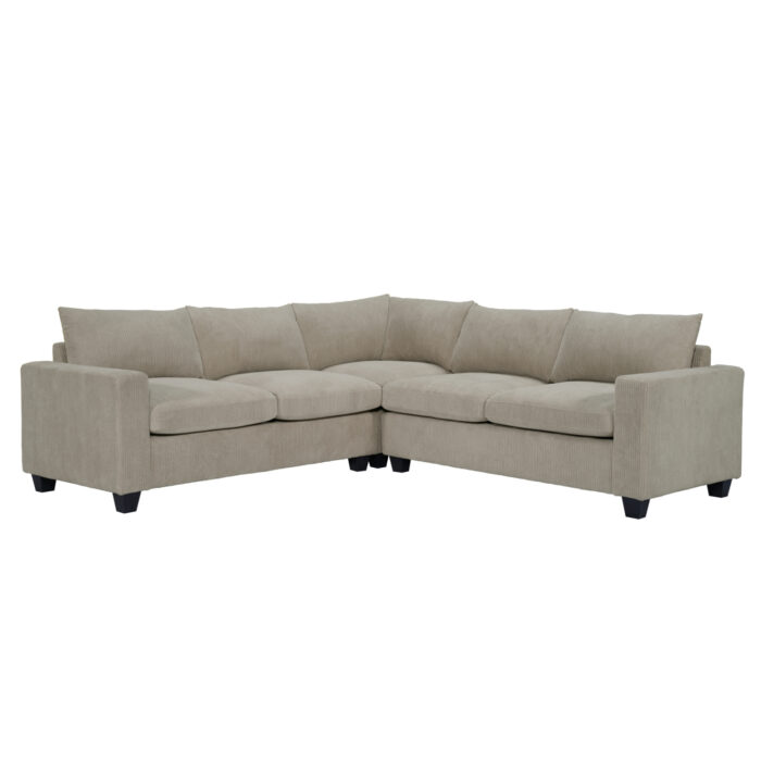 ΓΩΝΙΑΚΟΣ ΚΑΝΑΠΕΣ CALDER HM3286.03 ΜΠΕΖ ΥΦΑΣΜΑ 254x254x90(κάθισμα)x91Υεκ. - Image 1