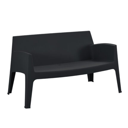 ΚΑΝΑΠΕΣ 2-ΘΕΣΙΟΣ ΠΟΛΥΠΡΟΠΥΛΕΝΙΟΥ SLEEK HM6366.02 ΧΡΩΜΑ ΜΑΥΡΟ 118x48,5x73Υεκ.