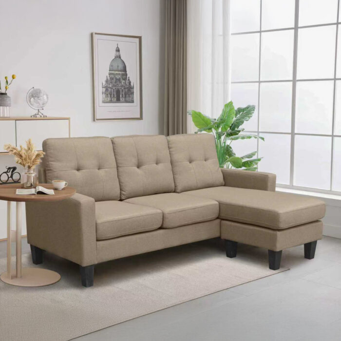 ΚΑΝΑΠΕΣ ΓΩΝΙΑ ΑΝΑΣΤΡΕΨΙΜΗ MEGGY HM3297.03 ΜΠΕΖ ΥΦΑΣΜΑ 184,5x129x86Yεκ. - Image 3