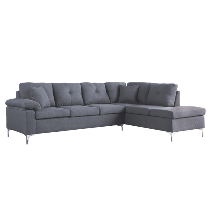 ΚΑΝΑΠΕΣ ΓΩΝΙΑ ΔΕΞΙΑ ZAILA HM3087R ΥΦΑΣΜΑ ΓΚΡΙ 282x197x90Y εκ. - Image 1
