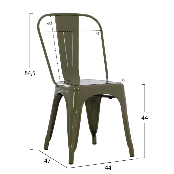 ΚΑΡΕΚΛΑ ΜΕΤΑΛΛΙΚΗ MELITA-PRO HM8641.43 ΣΕ DARK OLIVE GREEN 44x47x84.5Υεκ. - Image 2