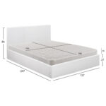 ΚΡΕΒΑΤΙ ΔΙΠΛΟ & ΣΤΡΩΜΑ BOBBI HM21271.01 ΛΕΥΚΟ PU ΜΕ ΑΠΟΘ.ΧΩΡΟ--ΓΙΑ 150x200εκ - Image 3