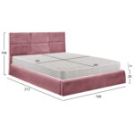 ΚΡΕΒΑΤΙ ΔΙΠΛΟ & ΣΤΡΩΜΑ BRILEY HM21272.02 ΣΑΠΙΟ ΜΗΛΟ ΒΕΛΟΥΔΟ ΜΕ ΑΠΟΘ.ΧΩΡΟ--ΓΙΑ 160x200εκ - Image 3