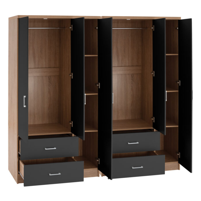 ΝΤΟΥΛΑΠΑ 6ΦΥΛΛΗ CAESAR HM21236.01 ΜΕΛΑΜΙΝΗ SONAMA & ΣΚΟΥΡΟ ΓΚΡΙ 180x42,5Χ181Υεκ. - Image 3