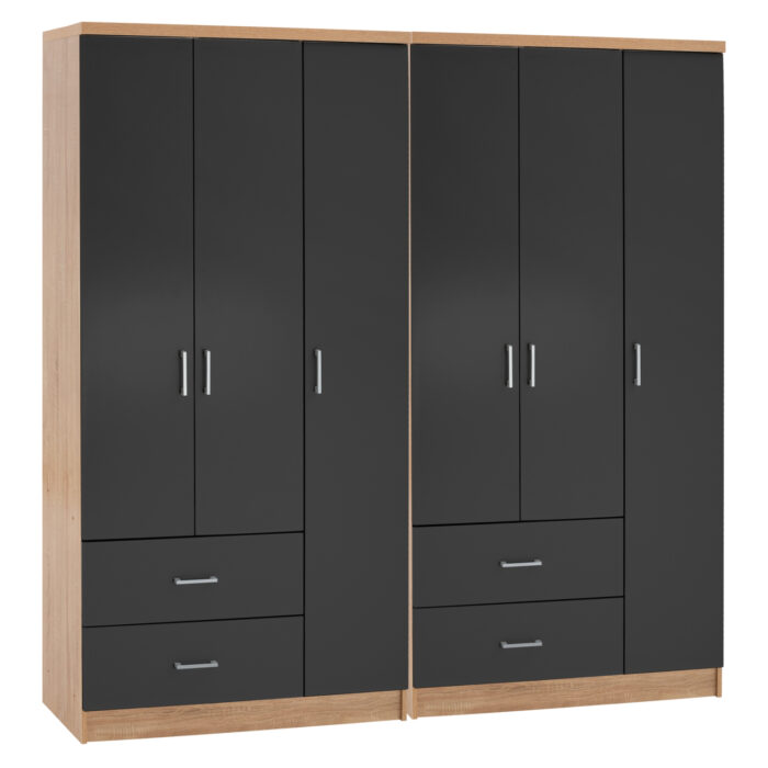 ΝΤΟΥΛΑΠΑ 6ΦΥΛΛΗ CAESAR HM21236.01 ΜΕΛΑΜΙΝΗ SONAMA & ΣΚΟΥΡΟ ΓΚΡΙ 180x42,5Χ181Υεκ. - Image 1